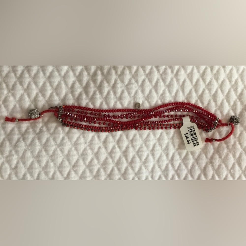 Anthropologie Shine Bright Beaded Bracelets  NWT. Red and Black - Picture 5 of 8